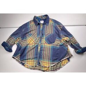 BDG Urban Outfitters Plaid Flannel Shirt Oversized Long Sleeve Women's Size L